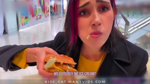 Risky Blowjob in Fitting Room for Big Mac Public Agent PickUp Fuck Student in Mall / Kiss Cat