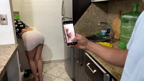 Stepson Caught with Stepmom's Big Ass Sexy Photos